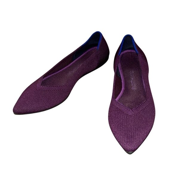 Rothys Womens Murberry  Pointed Toe Knit Flats Size 5.5 - Picture 1 of 7